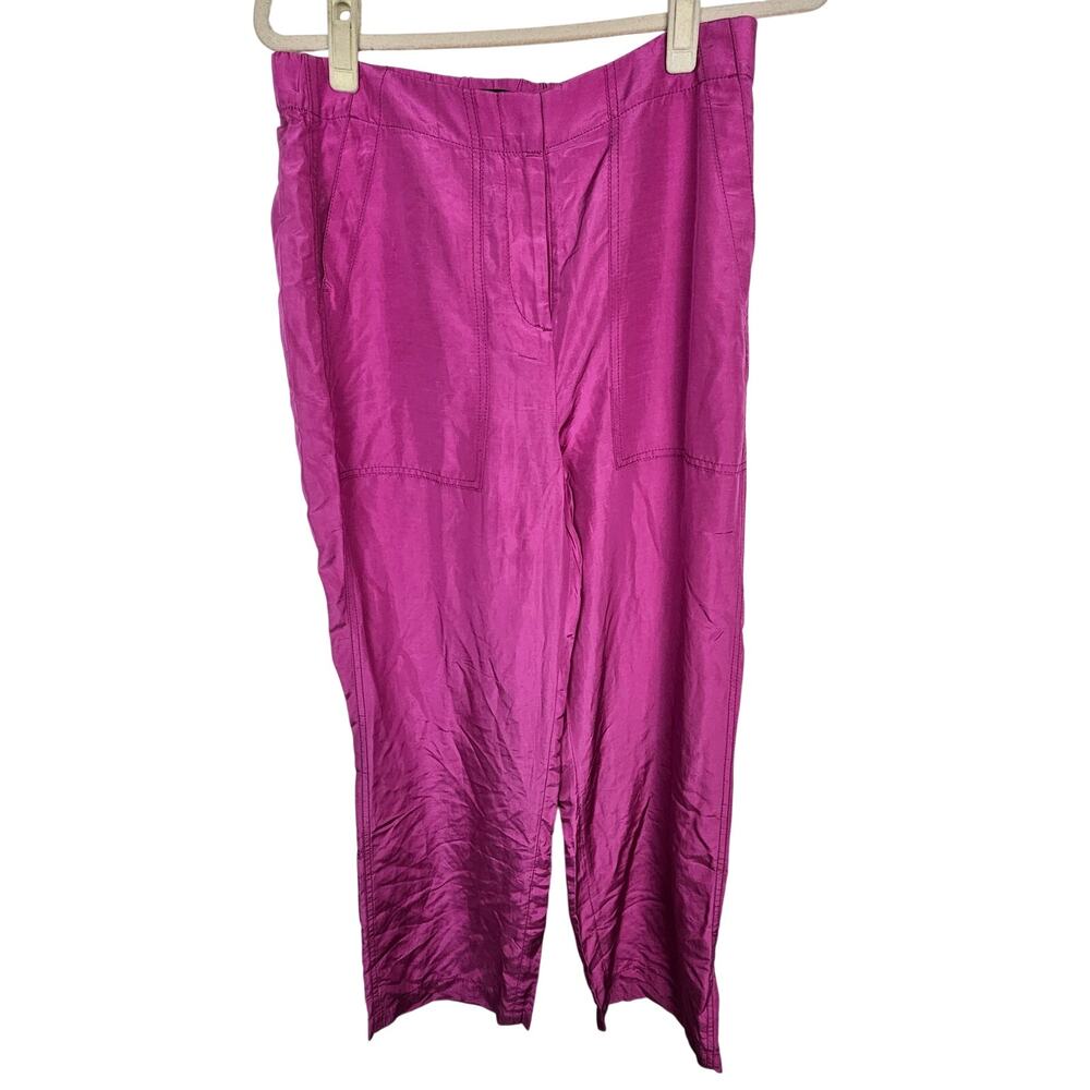 J. Crew Womens Pink Crop Trousers 10 Classic Career Corp Quiet Luxury Minimalist